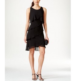 Tiered Chiffon Dress Black $38.15 Dresses