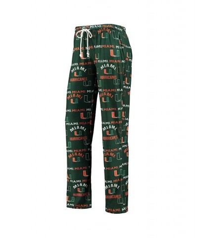 Women's Green White Miami Hurricanes Flagship Long Sleeve T-shirt and Pants Sleep Set Green, White $27.30 Pajama