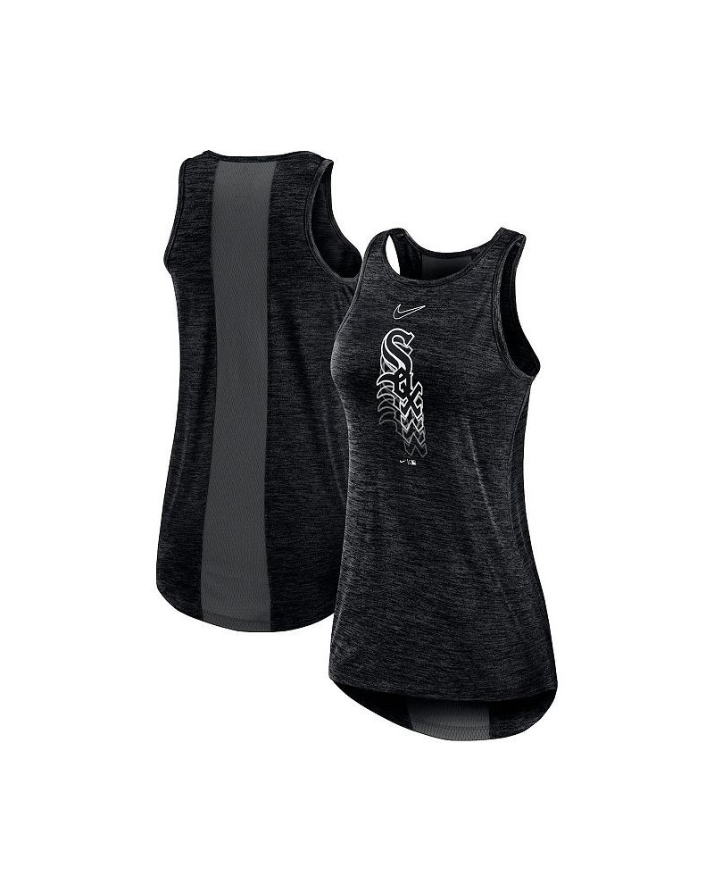 Women's Black Chicago White Sox Logo Fade High Neck Performance Tank Top Black $20.50 Tops