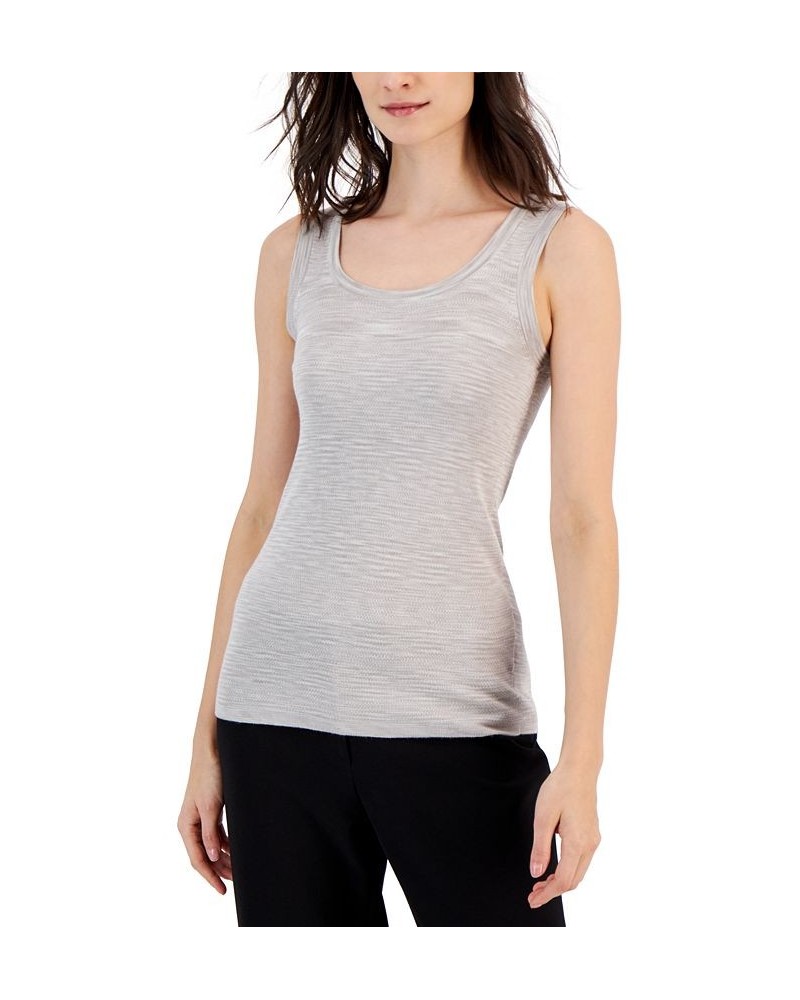 Women's Scoop Neck Space Dye Sleeveless Top Latte /Anne White $24.01 Tops