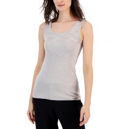 Women's Scoop Neck Space Dye Sleeveless Top Latte /Anne White $24.01 Tops