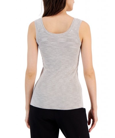 Women's Scoop Neck Space Dye Sleeveless Top Latte /Anne White $24.01 Tops