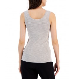 Women's Scoop Neck Space Dye Sleeveless Top Latte /Anne White $24.01 Tops