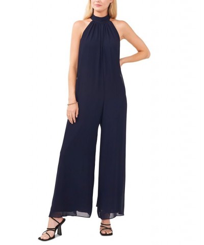 Women's Halter Jumpsuit Blue $34.01 Pants