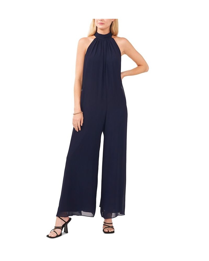 Women's Halter Jumpsuit Blue $34.01 Pants