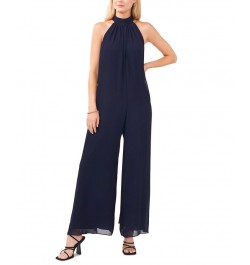 Women's Halter Jumpsuit Blue $34.01 Pants