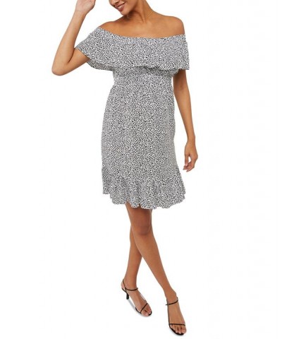 Celest Off-The-Shoulder Maternity Dress Black $67.62 Dresses