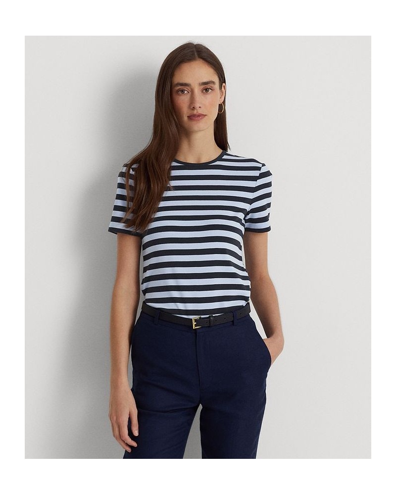 Petite Striped Crewneck T-Shirt Navy Multi $35.45 Tops