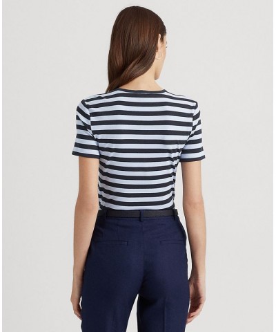 Petite Striped Crewneck T-Shirt Navy Multi $35.45 Tops