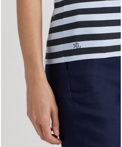 Petite Striped Crewneck T-Shirt Navy Multi $35.45 Tops