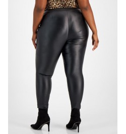 Plus Size Coated Leggings Deep Black $16.68 Pants