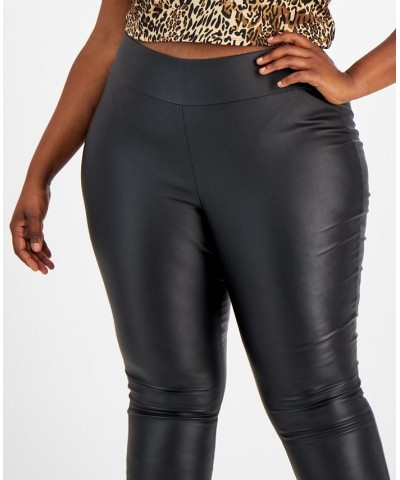 Plus Size Coated Leggings Deep Black $16.68 Pants