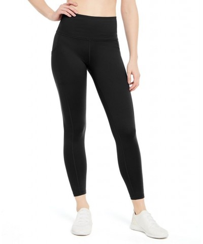 Petite Compression High-Waist Side-Pocket 7/8 Leggings Black $10.00 Pants