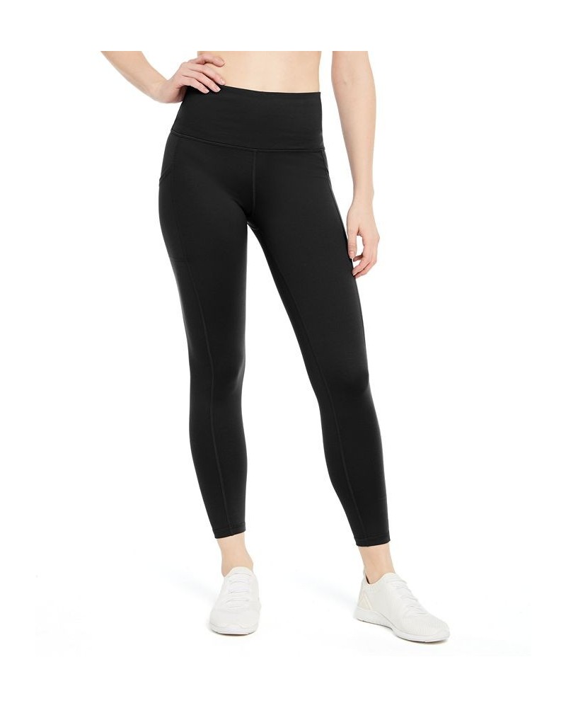 Petite Compression High-Waist Side-Pocket 7/8 Leggings Black $10.00 Pants