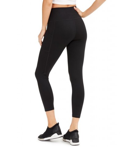 Petite Compression High-Waist Side-Pocket 7/8 Leggings Black $10.00 Pants