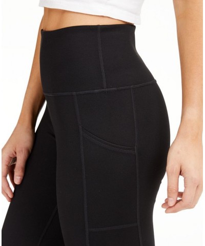 Petite Compression High-Waist Side-Pocket 7/8 Leggings Black $10.00 Pants