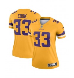 Women's Dalvin Cook Gold Minnesota Vikings Inverted Legend Jersey Gold $44.00 Jersey