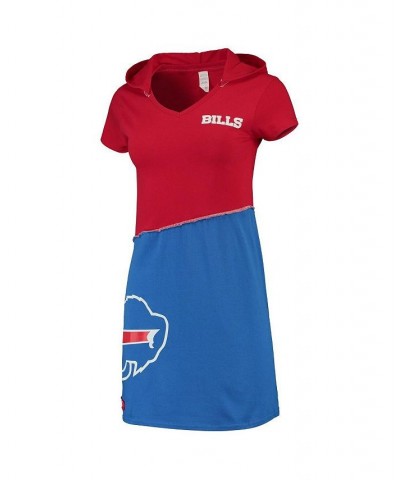 Women's Red Royal Buffalo Bills Hooded Mini Dress Red $43.34 Dresses