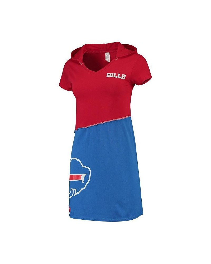 Women's Red Royal Buffalo Bills Hooded Mini Dress Red $43.34 Dresses