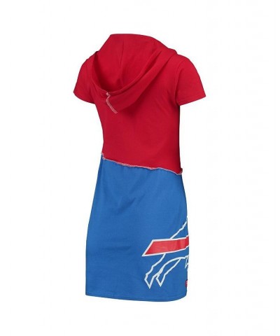 Women's Red Royal Buffalo Bills Hooded Mini Dress Red $43.34 Dresses