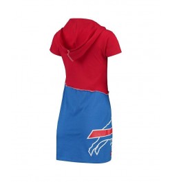 Women's Red Royal Buffalo Bills Hooded Mini Dress Red $43.34 Dresses