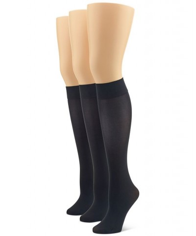 Women's 3-Pk. Soft Opaque Knee-High Socks Black $13.33 Socks