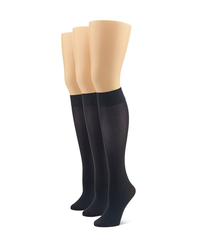 Women's 3-Pk. Soft Opaque Knee-High Socks Black $13.33 Socks