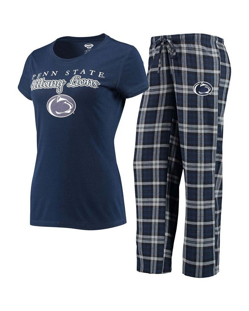 Women's Navy and Gray Penn State Nittany Lions Lodge T-shirt and Flannel Pants Sleep Set Navy, Gray $34.19 Pajama