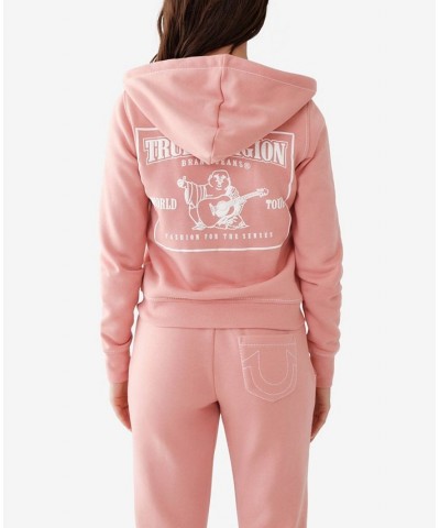 Women's Big T Classic Zip Hoodie Coral Almond $70.98 Tops