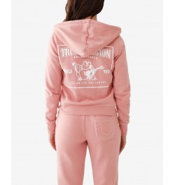 Women's Big T Classic Zip Hoodie Coral Almond $70.98 Tops