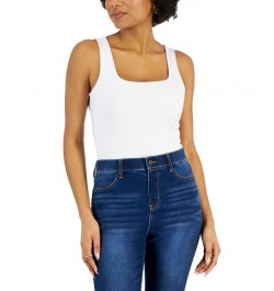 Juniors' Sleeveless Square-Neck Bodysuit White $8.80 Tops