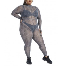 Plus Size Cardi B Printed Mock-Neck Jumpsuit Pure Grey $25.00 Pants