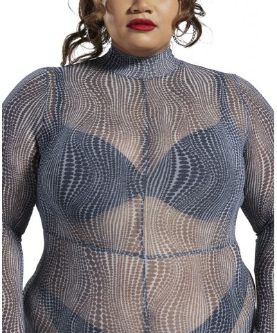 Plus Size Cardi B Printed Mock-Neck Jumpsuit Pure Grey $25.00 Pants