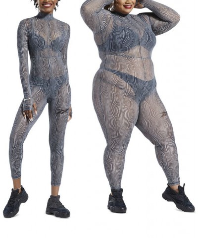 Plus Size Cardi B Printed Mock-Neck Jumpsuit Pure Grey $25.00 Pants