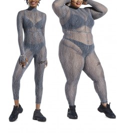 Plus Size Cardi B Printed Mock-Neck Jumpsuit Pure Grey $25.00 Pants