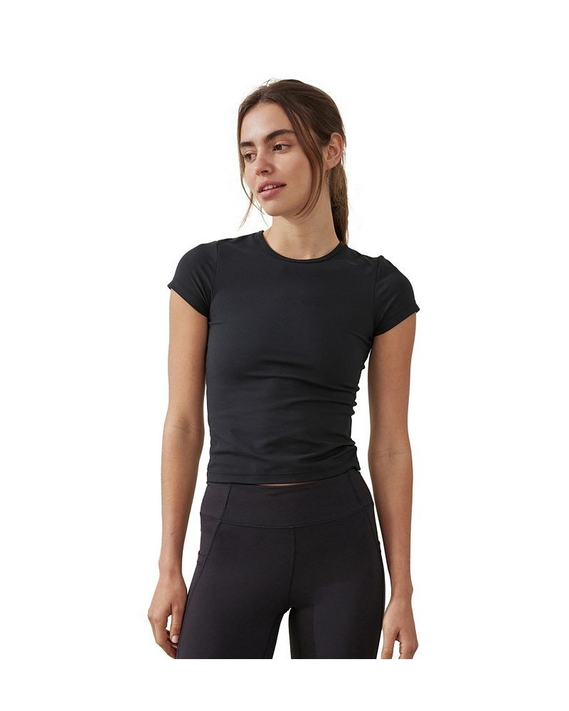 Women's Ultra Soft Fitted T-shirt Black $23.59 Tops