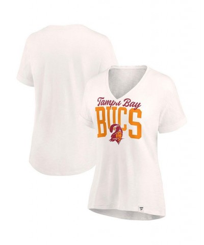 Women's Branded Oatmeal Tampa Bay Buccaneers Motivating Force V-Neck T-shirt Tan/Beige $16.38 Tops
