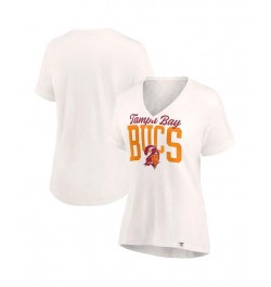 Women's Branded Oatmeal Tampa Bay Buccaneers Motivating Force V-Neck T-shirt Tan/Beige $16.38 Tops