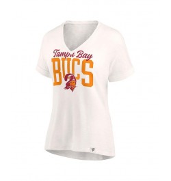 Women's Branded Oatmeal Tampa Bay Buccaneers Motivating Force V-Neck T-shirt Tan/Beige $16.38 Tops