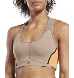 Women's Lux Racer Medium Impact Colorblocked Bra Tan/Beige $24.50 Bras