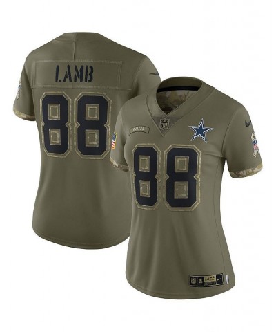 Women's CeeDee Lamb Olive CeeDee Lamb 2022 Salute To Service Limited Jersey Olive $72.52 Jersey