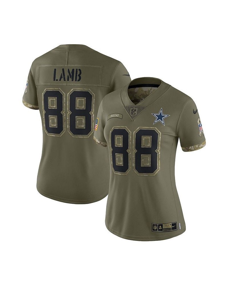 Women's CeeDee Lamb Olive CeeDee Lamb 2022 Salute To Service Limited Jersey Olive $72.52 Jersey