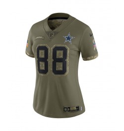 Women's CeeDee Lamb Olive CeeDee Lamb 2022 Salute To Service Limited Jersey Olive $72.52 Jersey