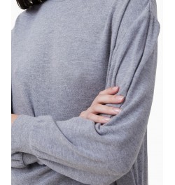 Women's Super Soft Long Sleeve Crew Neck Top Silver $28.99 Sweatshirts