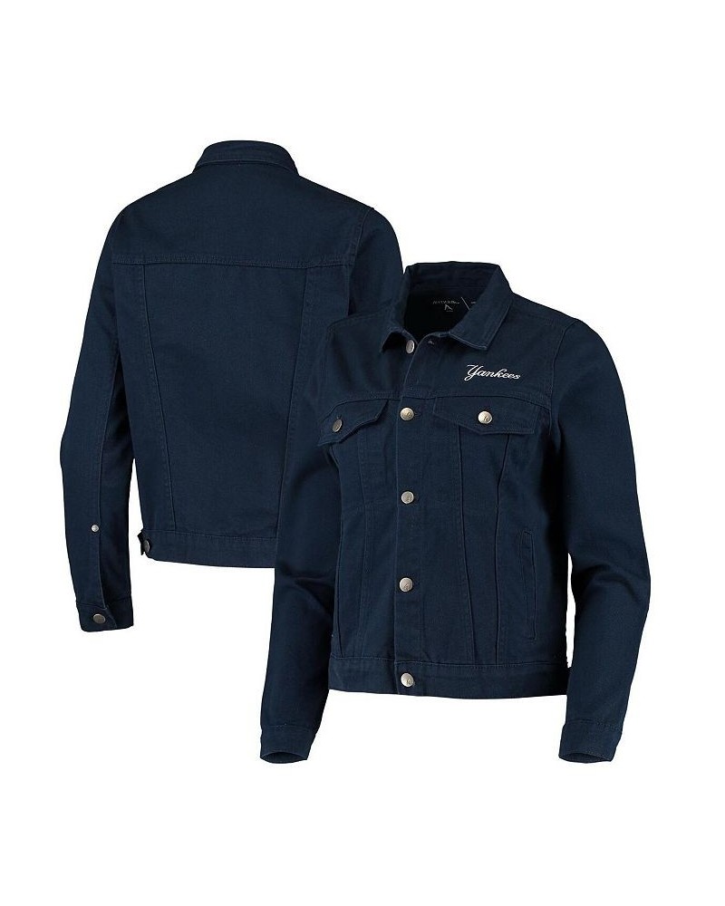 Women's Navy New York Yankees Flare Full-Button Jacket Navy $37.40 Jackets