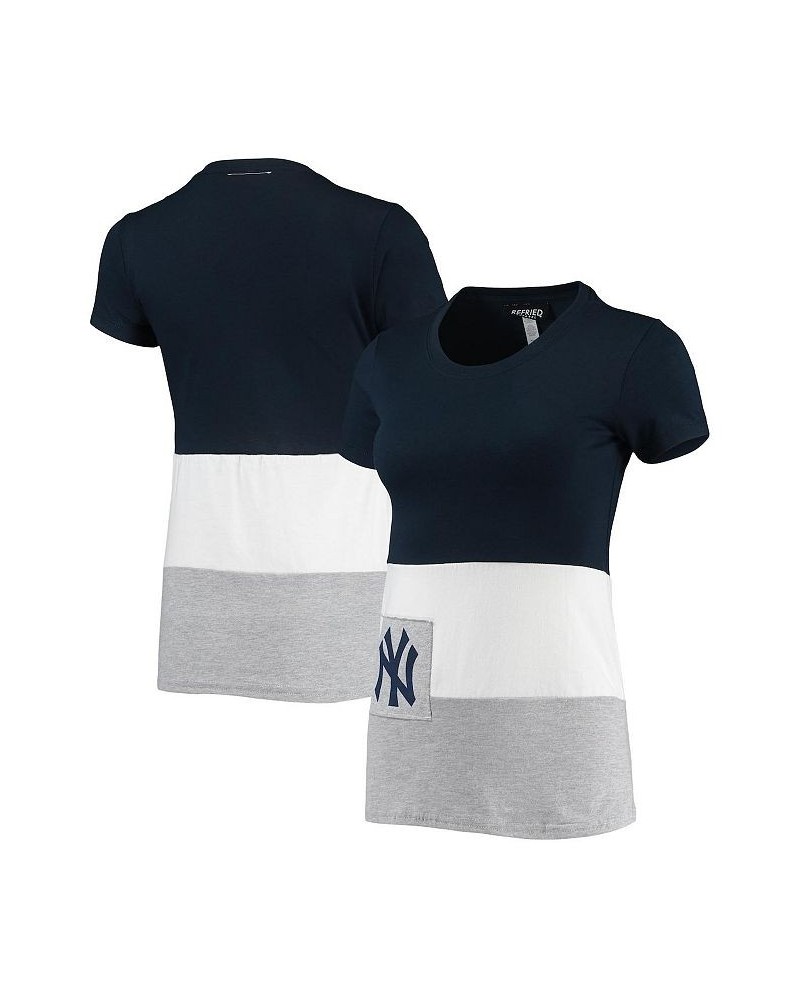 Women's Navy New York Yankees Fitted T-shirt Navy $32.99 Tops