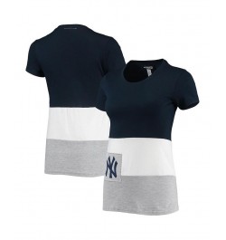 Women's Navy New York Yankees Fitted T-shirt Navy $32.99 Tops