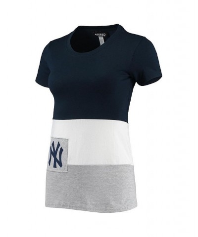 Women's Navy New York Yankees Fitted T-shirt Navy $32.99 Tops