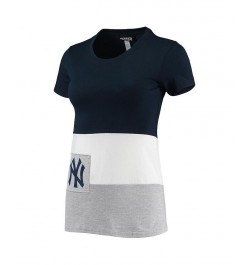 Women's Navy New York Yankees Fitted T-shirt Navy $32.99 Tops