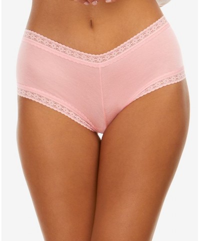 Women's Dream Lace-Trim Boyshort Underwear Pink $13.70 Panty